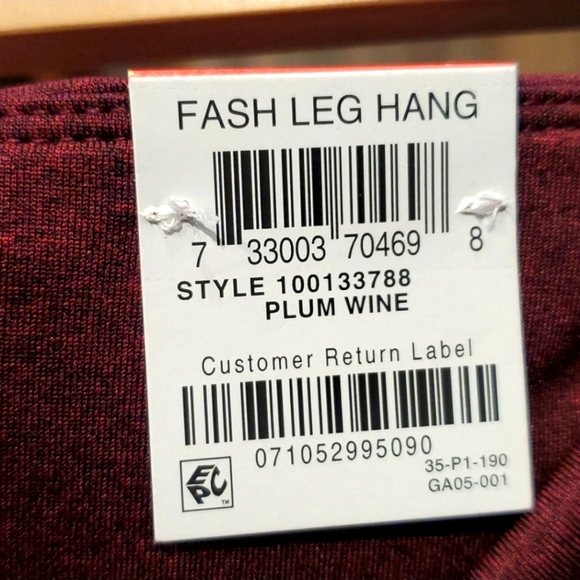 NWT Jenni Full Length Leggings Cross Band Front Plum Wine Women S - Picture 5 of 11